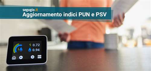 Aggiornamento indici PUN luce e PSV gas, Mercoledì 19 novembre 2025