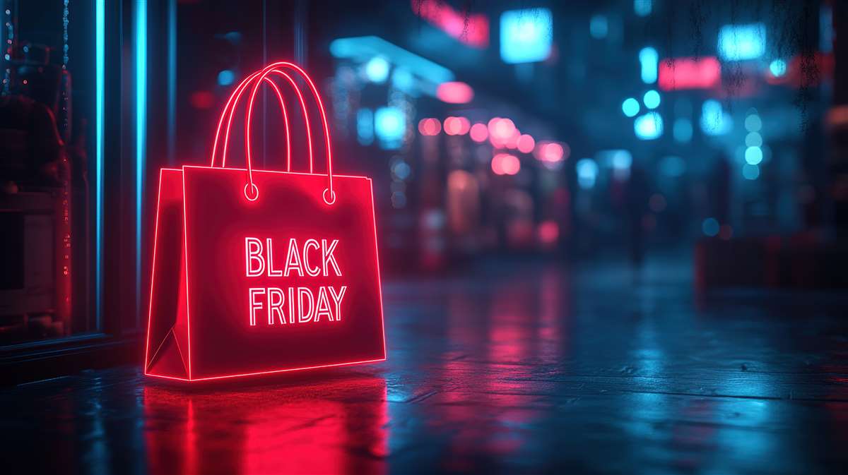 una shopper in colori fluo con scritta 