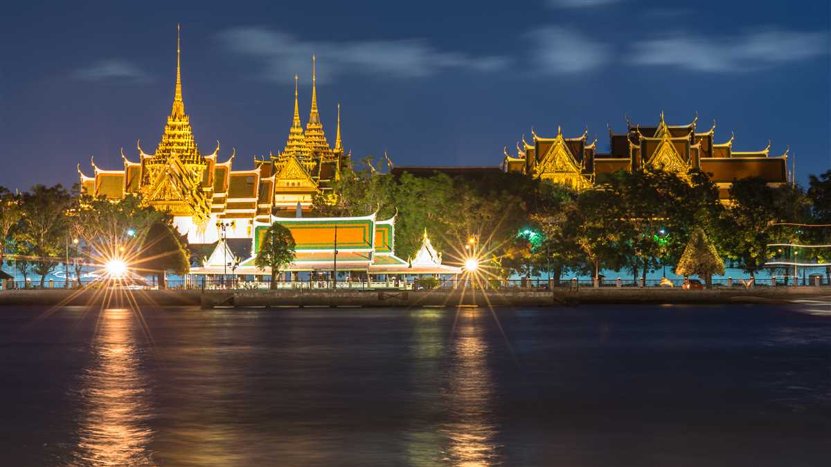 skyline di una città asiatica che si specchia sull'acqua