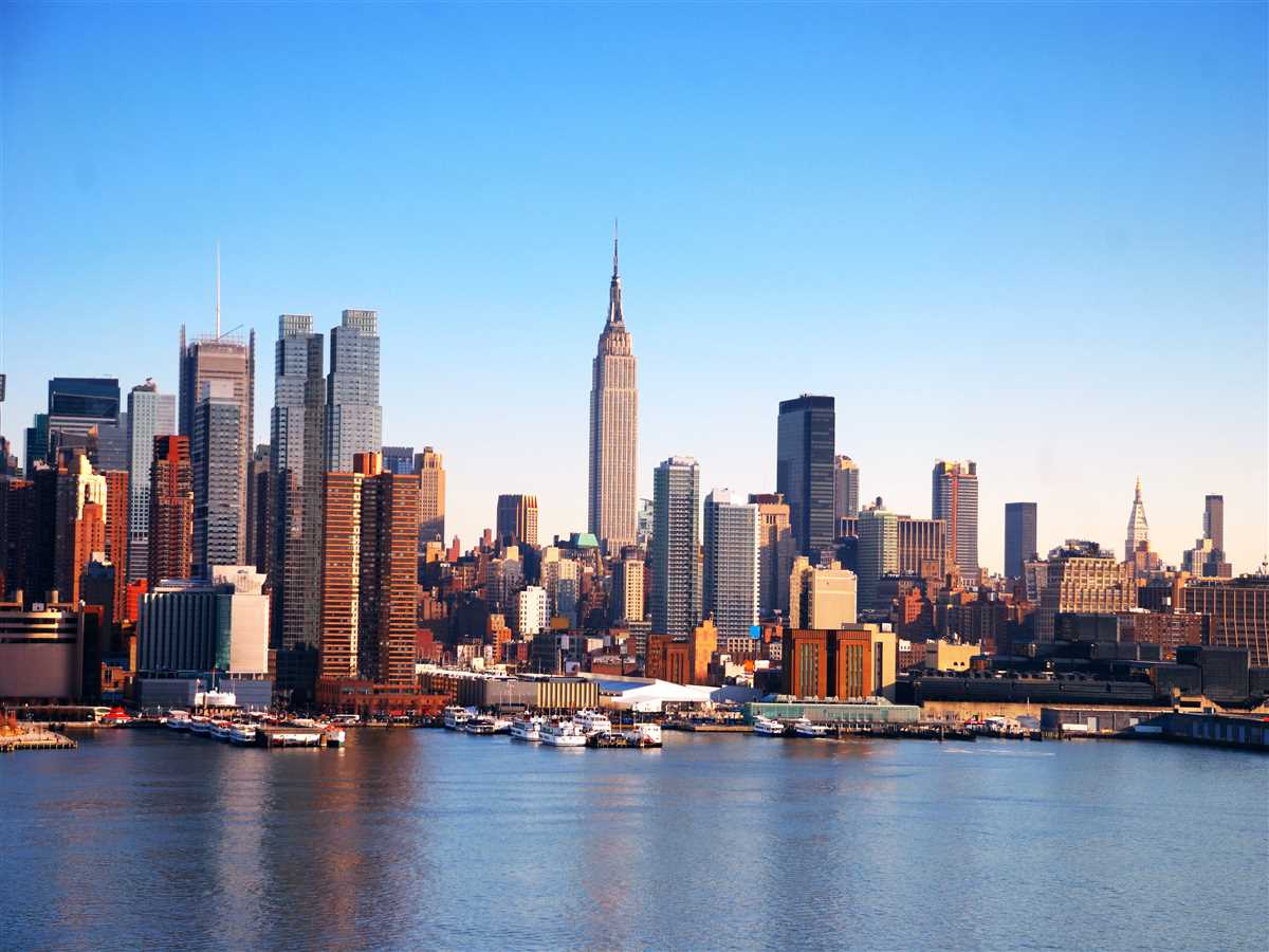 skyline di new york visto dal mare