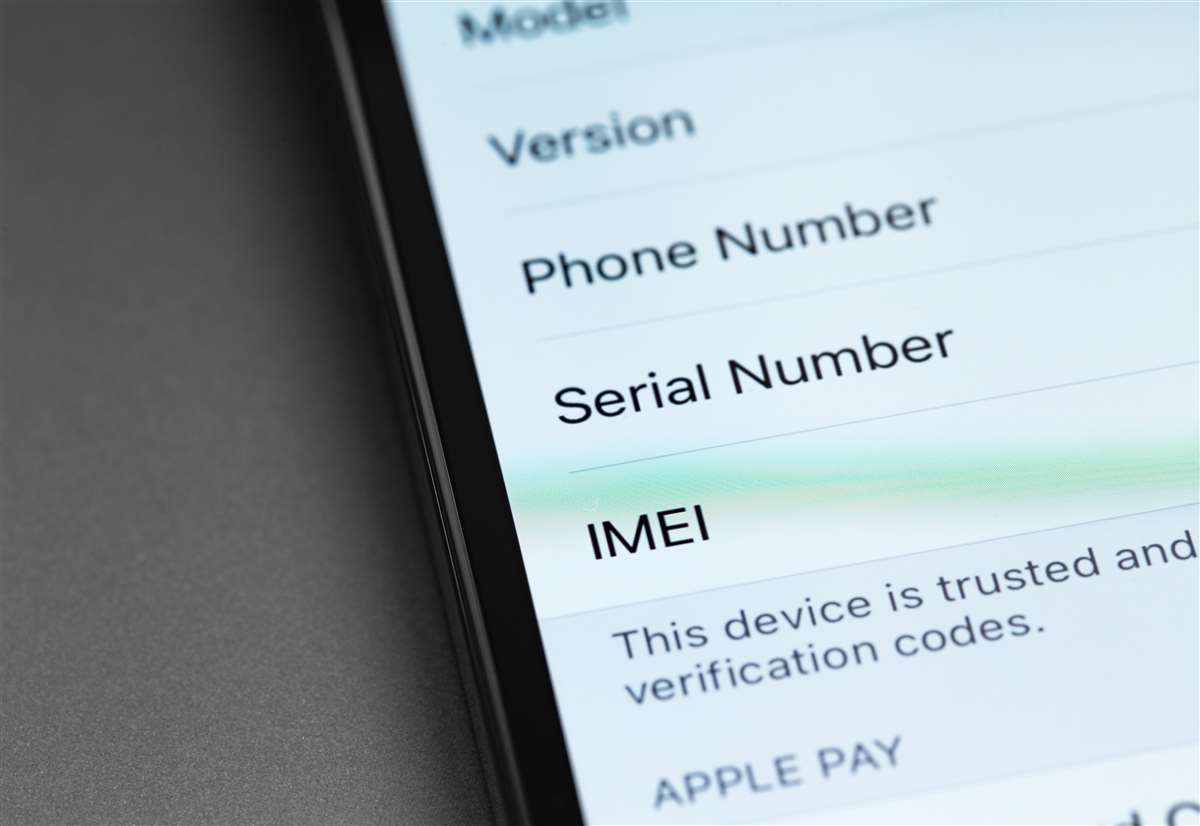 Codice IMEI Telefono sul cui schermo viene raffigurato il menù che permette di vedere il codice IMEI