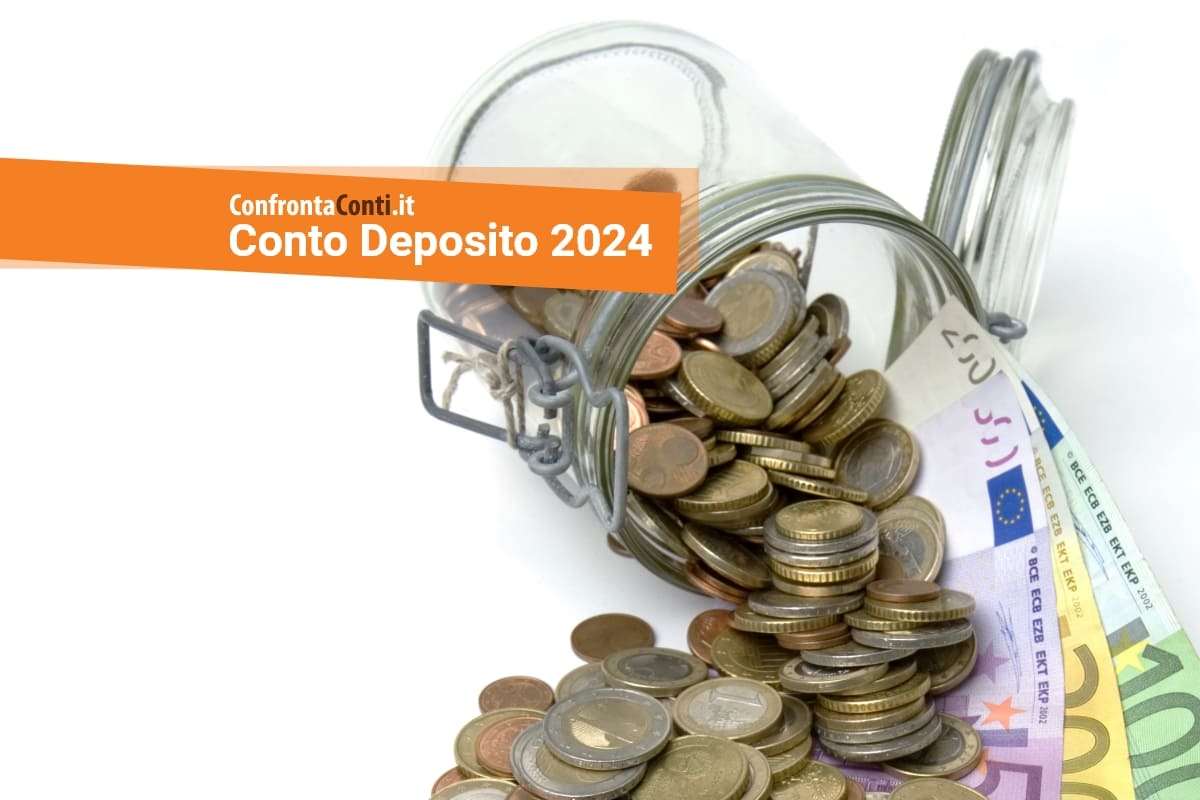 conto deposito contenitore da cui escono monete e banconote