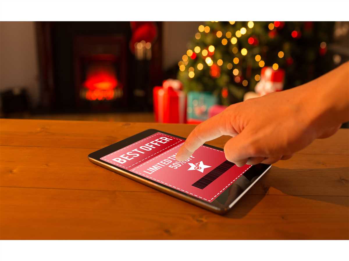 smartphone con indicazione di un'offerta natalizia