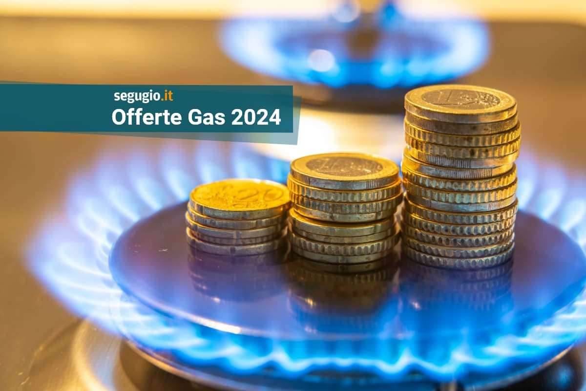 offerte gas 2024 fornello acceso con sopra pile di monete