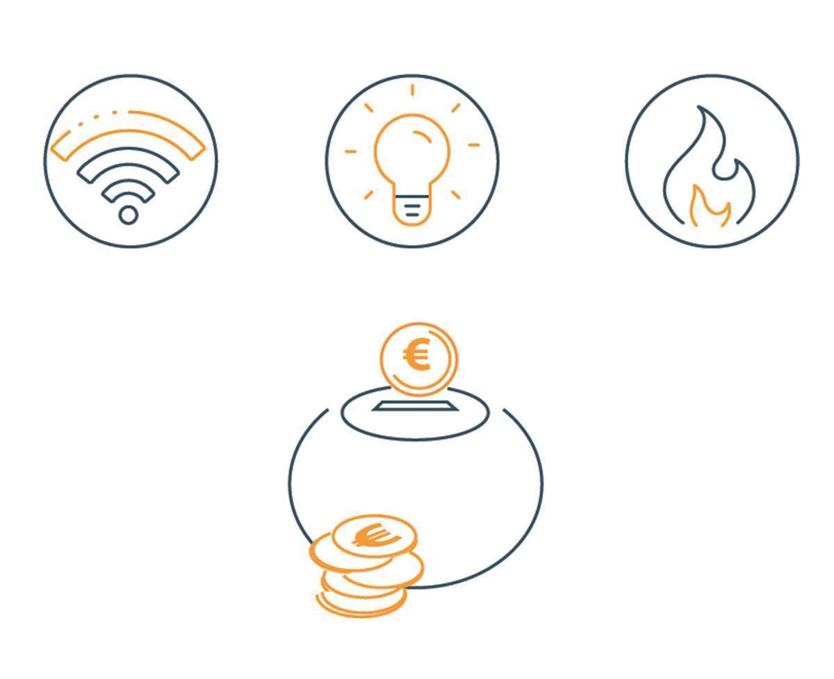 segni grafici di energia, gas e del risparmio