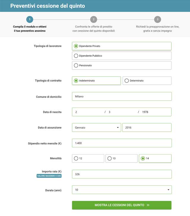 Ricerca cessione del quinto